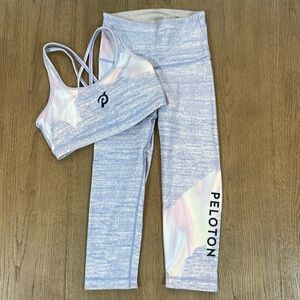 Peloton WITH White Opal Matching Bra and Leggings